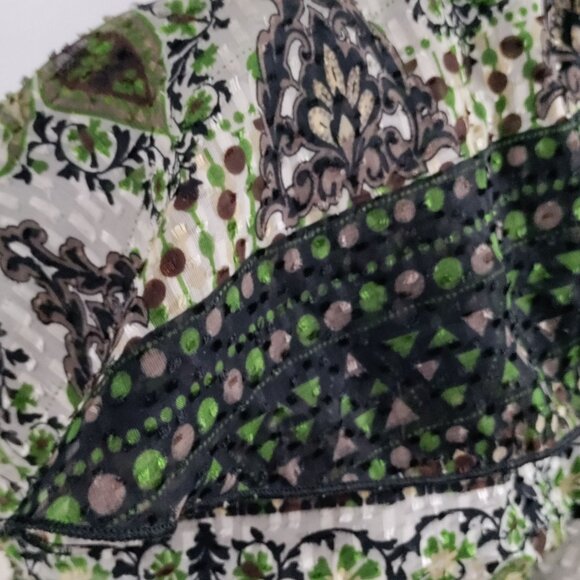 Pookie & Sebastian Whimsy Velvet Burnout Festival One Shoulder Ruffle Dress M - Picture 7 of 8